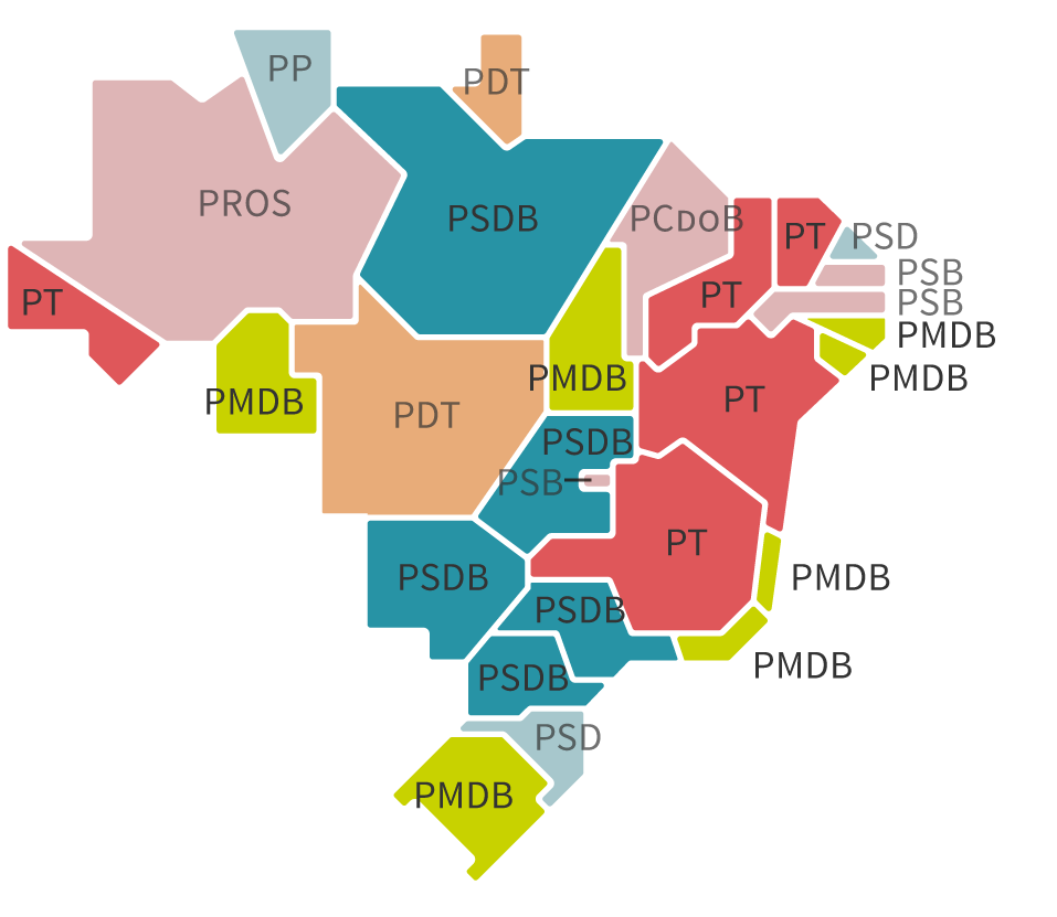 Infográfico: Mapa dos governadores eleitos em 2014 – Eleições 2018 – Gazeta do Povo