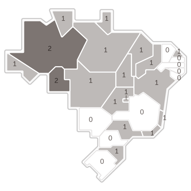 Mapa da pesquisa Ibope em cada estado das intenções de voto do candidato Cabo Daciolo