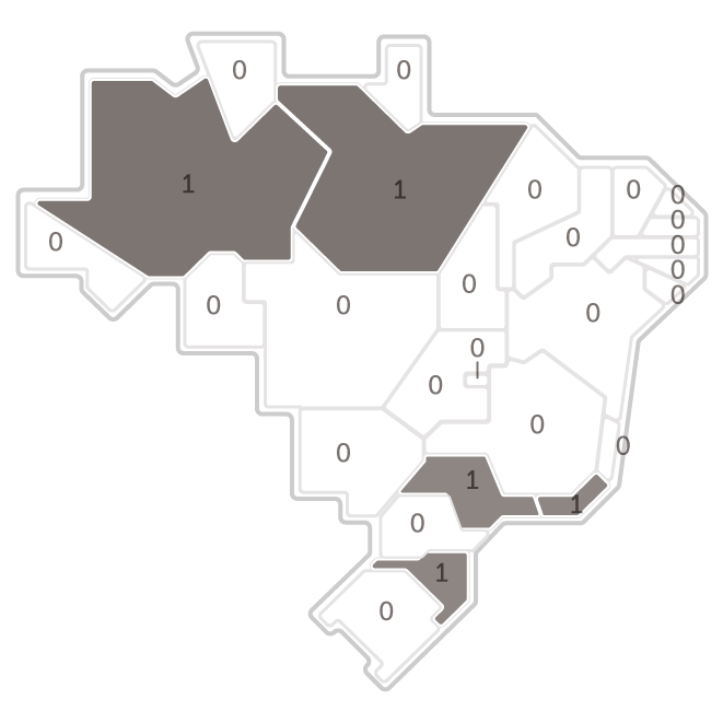 Mapa da pesquisa Ibope em cada estado das intenções de voto do candidato Guilherme Boulos