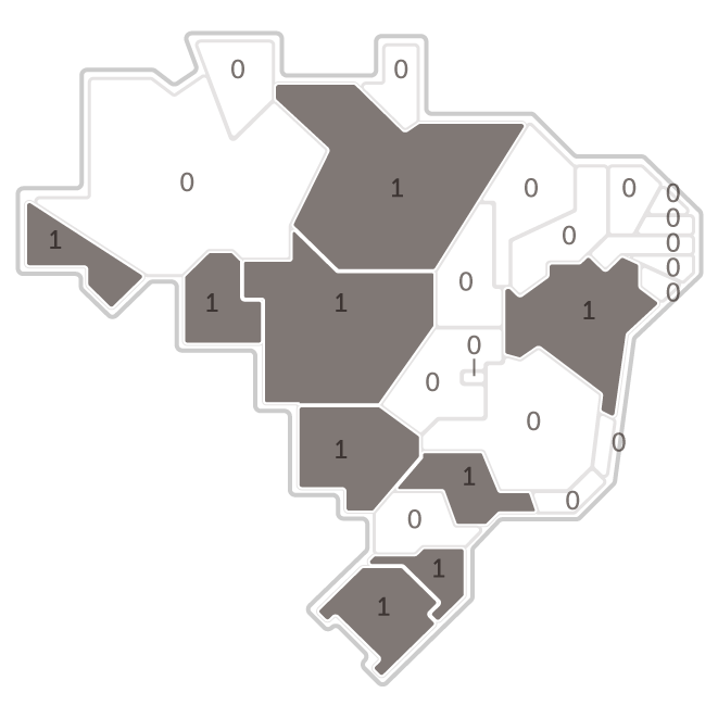 Mapa da pesquisa Ibope em cada estado das intenções de voto do candidato João Goulart Filho