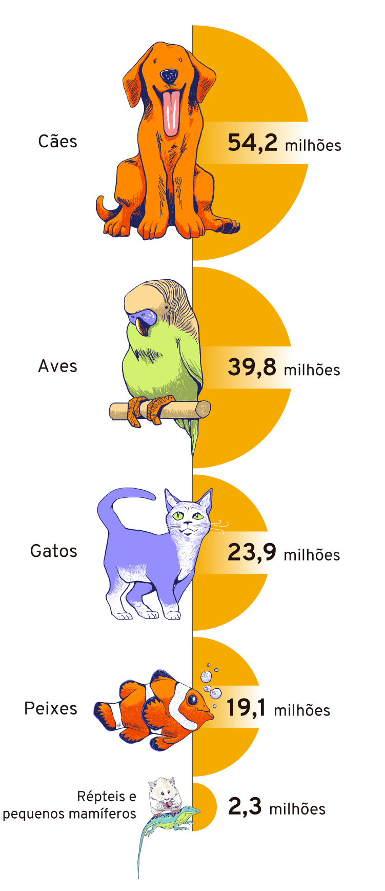 Infográfico: População de animais no Brasil