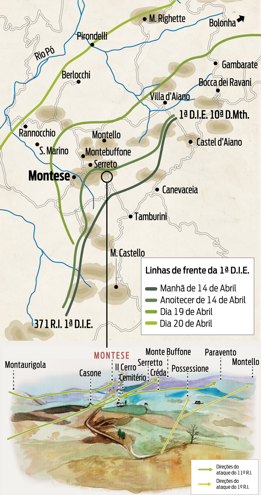 Mapa de Montese.